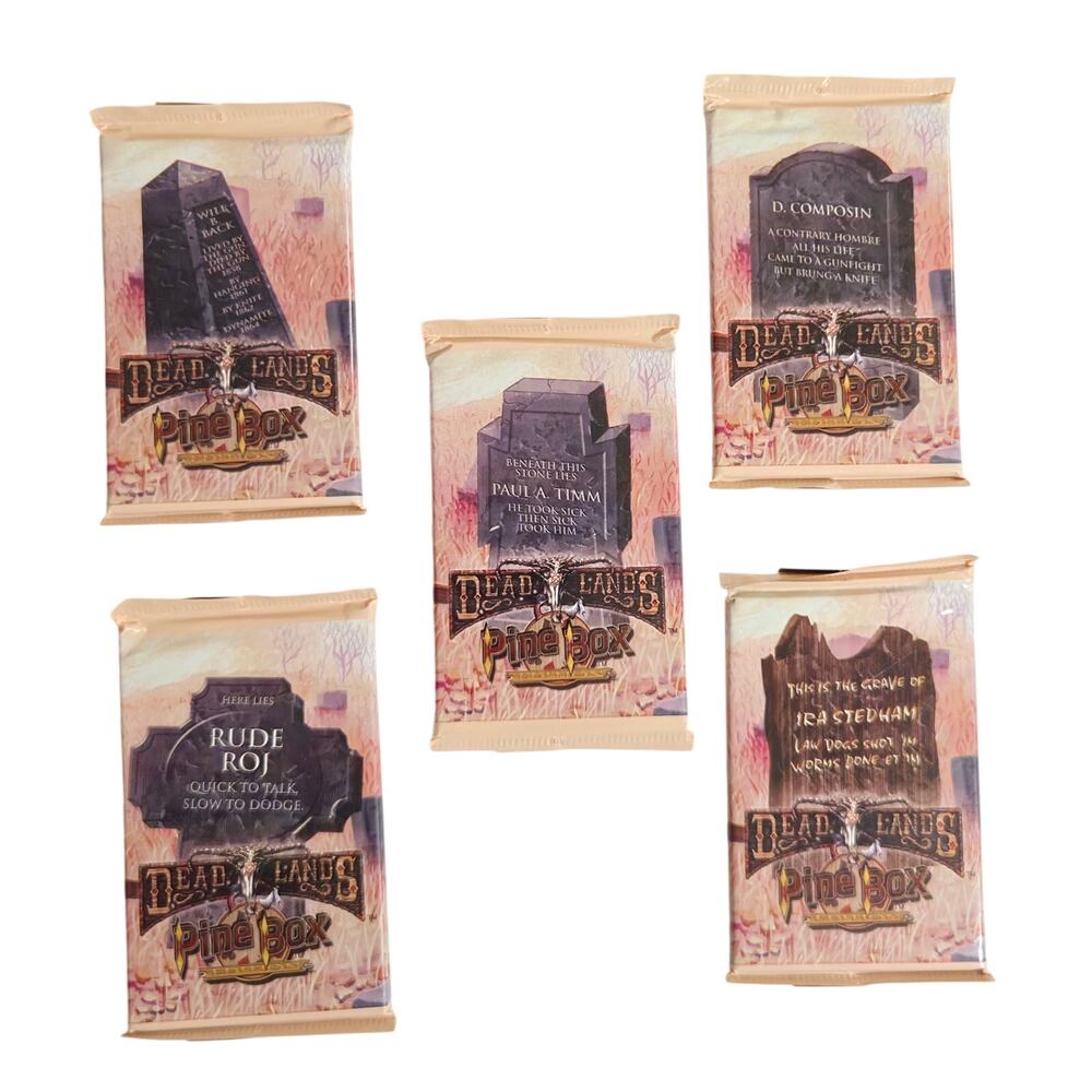 Dead Lands Pine Box Edition Booster Packs 1998 Lot of 5 Brand New Sealed